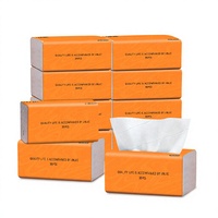 Mouchoirs en papier orange 5 plis, paquet économique, en pure pâte de bois, serviettes douces pour la maison, le bureau et l'hôtel, lot de 10 paquets