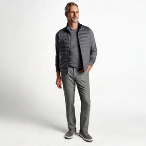 Gilet matelassé gris imperméable à col montant zippé léger sans manches pour homme ODM - Product Image 1