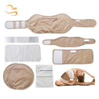 Compresse à Huile de Ricin Organique, Réglable, Extra Large, Imperméable, Résistante à l'Huile, Réutilisable, Kit de 8 Pièces