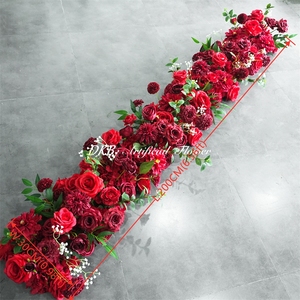 Custom red Garland <b>Flower</b> Arrangement Centerpiece Table <b>Flower</b> Runners for Wedding Party Decor - Product Image 2
