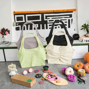 Camiseta Deportiva Corta Fruncida Multicolor para Mujer, Transpirable y Agradable al Tacto, Camisola de Yoga y Fitness con Logotipo Frontal, Uso Interior y Exterior - Product Image 3