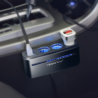120W 12-24V voltmètre QC3.0 adaptateur USB de voiture 3 ports double chargeur USB avec 3 prises charge rapide adaptateur de prise allume-cigare