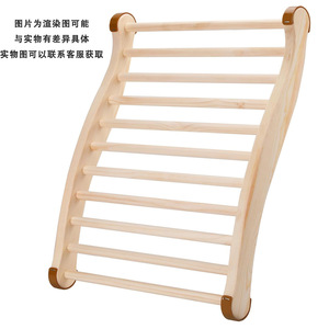 Respaldo de madera en forma de S para sauna, color madera natural, diseño escandinavo - Product Image 3