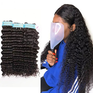 Estensioni di Capelli Vergini Peruviani Remy di Alta Qualità, Senza Prodotti Chimici, Doppia Trama, Onda Profonda - Product Image 3