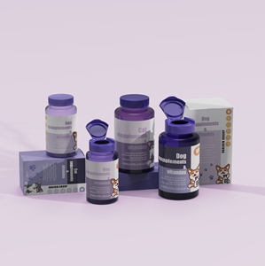 Nouvelle conception de flacon de complément alimentaire pour animaux de compagnie en plastique HDPE pour chiens et chats, vitamines, étiquette <span class=keywords><strong>anti</strong></span>-poussière, impression d'étiquettes, 250ML500ML - Product Image 2