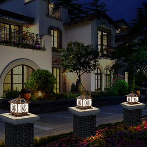 Lampe solaire de pilier de poteau de porte pour la lumière de jardin paysage extérieur LED éclairage de borne extérieur lampe frontale de colonne solaire - Product Image 3