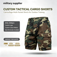Pantalon court cargo tactique en coton camouflage multi-poches pour hommes, logo personnalisé, ISO CE