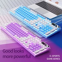 Teclado Alámbrico de 104 Teclas al por Mayor con Sensación Mecánica y Teclas Punk, Resistente al Agua, OEM/ODM