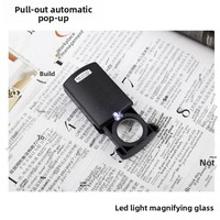 MG21008 Mini LED Light 30X High-definition Portable Jewelry Magnifier Glass Optical Lens Folding Jewelry Loupe