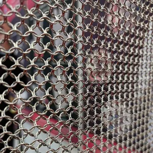 Cortina de malha com anel de aço inoxidável, cortina decorativa para correio