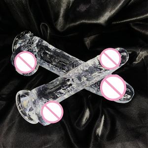 Consolador totalmente transparente con textura de cristal para niña, Juguetes sexuales para adultos, masturbadores - Product Image 5