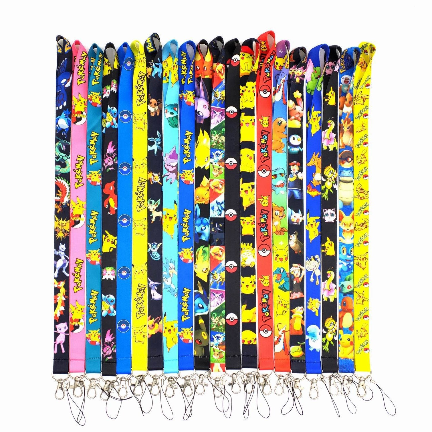 Cute Creative Cartoon Poke Mon Pikachu Lanyards Neck Strap Anti-Lost Card Holder Phone Case Lanyard Accessories Wholesale Custom