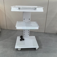 Chariot mobile à trois niveaux pour instruments dentaires, avec roues silencieuses, chariot de traitement médical, support de rangement pour équipement de laboratoire dentaire
