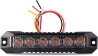 Luz Estroboscópica de Advertencia de 6 LED para Vehículos, Mini Luz LED para Parrilla Delantera, Luces Intermitentes Sincronizadas, Baliza de Emergencia, Advertencia de Peligro