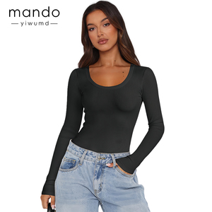 T-<span class=keywords><strong>shirt</strong></span> de <span class=keywords><strong>yoga</strong></span> à manches longues à col rond extensible pour femmes, doux, côtelé, respirant, léger, pour adultes, fabriqué en viscose - Product Image 6