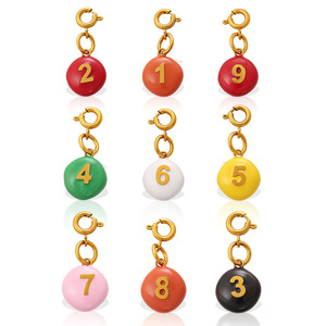 Beach Vacation Style Stainless Steel Candy Color Number Jewelry Clasp Charms Personalized Versatile DIY Anklet Necklace - Product Image 6