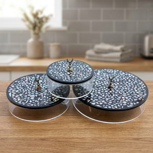 Luxury Acrylic Storage Jars With Mosaic Lids Handmade Glass Containers For Kitchen Snacks And <b>Biscuits</b> Decorative <b>Gift</b> For Eid - Product Image 1