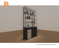 Magasin de détail personnalisé moderne et robuste porte coulissante en verre en alliage d'aluminium vitrine pleine vision vitrine LED