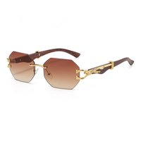 88662 Lunettes de Soleil Sans Monture de Haute Qualité Avec Logo Personnalisé, Tendance Vintage pour Femme, Verres Rectangulaires Colorés UV400
