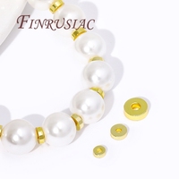 Perles d'écartement plaquées or 18 carats 3mm 4mm 6mm Composants ronds plats pour la fabrication de bijoux Bracelets à bricoler soi-même Séparateurs Accessoires