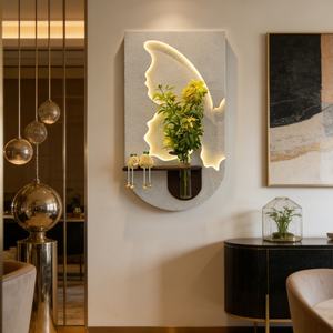 Peinture décorative personnalisée avec papillons en grès, décoration d'intérieur, plantes hydroponiques, peinture décorative LED lumineuse - Product Image 3