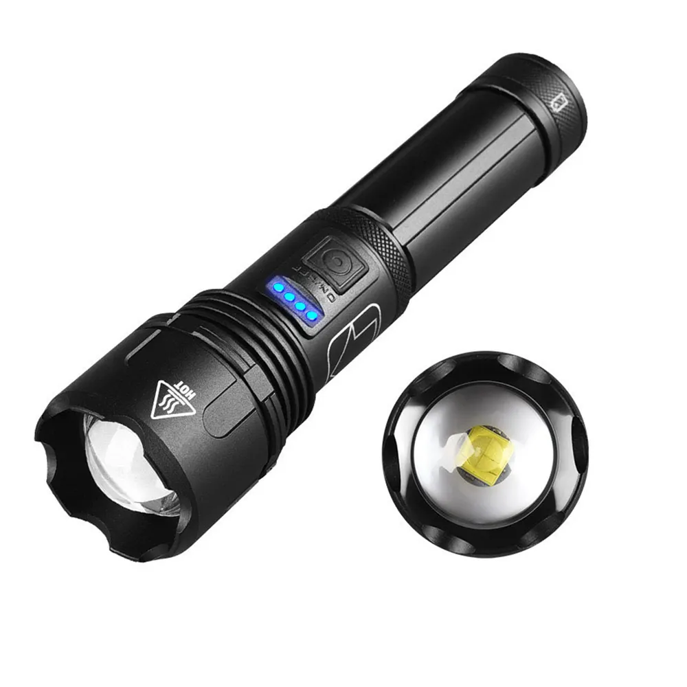 1000 lumen xhp50 הוביל לפיד פנס פנס USB נטענת אלומיניום