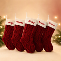 Chaussette de Noël personnalisée avec nom, tricotée, grande taille, ornement suspendu, cadeau de Noël, décoration pour la maison