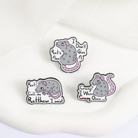 En gros, Pin's en émail et badges en métal à revers, motifs Meme Rat Amusant et Animaux Mignons, personnalisables, faible MOQ, pour sacs à dos, vestes et chapeaux