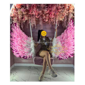 Décoration murale de mariage, toile de fond, ailes de cosplay, <span class=keywords><strong>ange</strong></span>, diable, fée, fleurs roses, décoration murale, ailes en plumes pour performance - Product Image 3