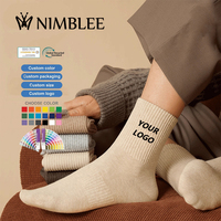Chaussettes de sport en coton pour hommes, couleur unie, design personnalisé, logo personnalisé, chaussettes de compression unisexes pour padel
