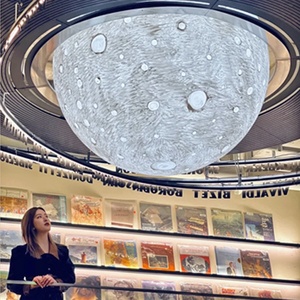 Hotel 3D Creative Design Acrylic Moon Pendant Lamp Hanging Decorative <b>Ceiling</b> Lamp Indoor Pendant <b>Light</b> LED Home Office - Product Image 3