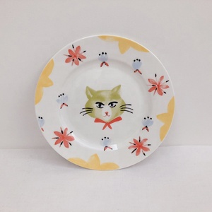 จานเซรามิกรูปแมวสีน้ำลายการ์ตูนสุดสร้างสรรค์สุดเกาหลีจานใส่เค้กผลไม้ตะวันตกจานอาหารเช้า - Product Image 5