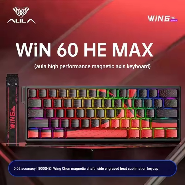 New Aula WIN60 HE MAX 60% Mechanical Plastic Gaming Keyboard Wired Hall Effect Magnetic Switch Hot Swappable for PC