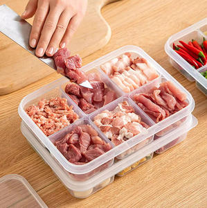 주방 냉장고 6칸 측면 식품/고기 보관함, 쌓을 수 있는 아기 이유식 보관함 (뚜껑 포함) - Product Image 3