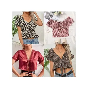 Ladies Casual Dress Clothes Bundle Bale Mixed Woman Cheap Clothing Wholesale Bulk Floral Crop Tops For Women Sexy