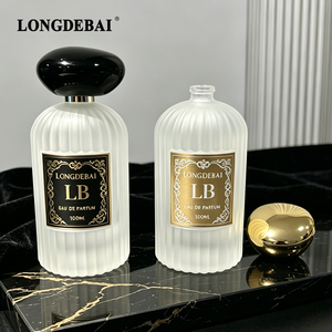 Custom CE Certified Luxury 2026 Crimp <b>Perfume</b> Spray <b>Bottle</b> 100ml Frosted Color <b>Empty</b> Round Glass <b>Perfume</b> <b>Bottle</b> with Plastic Lid - Product Image 3
