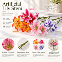 Fleur artificielle en soie Gloriosa Lily à 3 têtes, fausse fleur de lys flamboyant pour arrangements de mariage, décoration de maison et d'hôtel, vente en gros