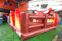Parcours d'obstacles gonflable sur le thème des flammes pour enfants, équipement de parc d'attractions en plein air (1)