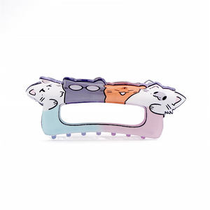 Pinza de Pelo Unisex de Acetato con Diseño de Dibujos Animados, Color Translúcido, Impresión UV, Hueca, Estilo Diario - Product Image 1