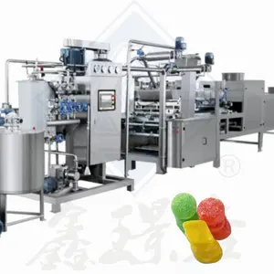 Otomasyon vitaminleri gummies bonbons üretim makinesi lolipop şeker yapma makinesi