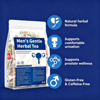 Tisane aromatisée bien-être pour hommes, mélange naturel de 8 herbes : graines de citrouille, baies de goji, mûre, feuilles de pissenlit – Sachets de thé