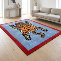 Hand Tufted Wool Carpet Living Room Tiger Design Area Rugs Bed Room Whole Sale Price Home Decoration
