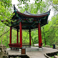 Pavillon chinois en bois avec toit en tuiles de céramique, kit d'architecture traditionnelle chinoise, maison de jardin