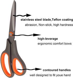 All-Purpose 8 Inch Office Scissors Metal <b>Paper</b> Scissors for Kids With Ergonomic Handle - Product Image 4