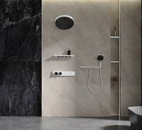 2025 nouveau Design en laiton massif dissimulé Horizontal LED affichage numérique vanne de dérivation vanne de mélangeur de douche avec verre trempé