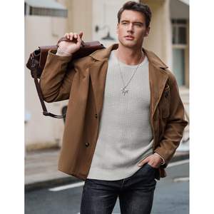 2025 suéter informal holgado de cuello redondo para hombre, suéteres de punto con textura de gofre con borde acanalado para la temporada de otoño - Product Image 4