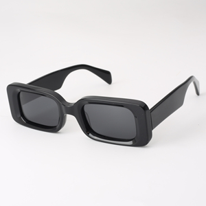 Gafas de Sol de Acetato con Montura Completa Rectangular Estrecha para Mujer, Protección UV400 100%, Protección Solar, En Stock - Product Image 4