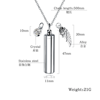 Collier tendance en acier inoxydable pour cendres d'animaux de compagnie, pendentif flacon de parfum personnalisé, bijou simple et élégant
