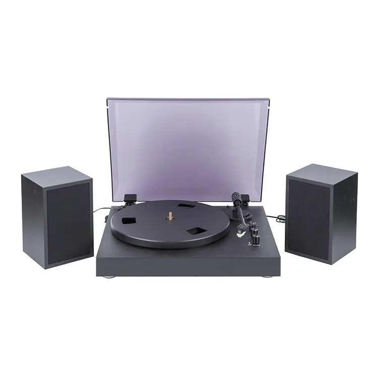 High End Wholesale 3-Speed Belt-driven Turntable Player with Passive Speakers