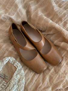 Chaussures Mary Jane en cuir de cheval vintage françaises pour femmes, bout carré, talon bloc, ballerines élégantes, escarpins rétro - Product Image 3
